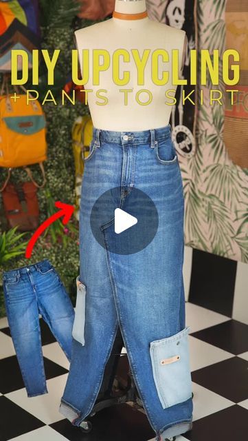 ProperFit Clothing on Instagram: "✂️ Give new life to your old jeans with this simple DIY upcycle project! Transform a pair of pants into a unique denim skirt that’s perfect for any occasion. Whether you're into sustainable fashion or love crafting your own clothes, this project is for you! Follow along and create your own stylish, refashioned piece in just a few steps. 🌿👖✨ 

#DIYUpcycle #SewingProject #DenimTransformation #SustainableFashion #CraftyIdeas #Refashion #EcoFriendlyStyle #SewItYourself #HandmadeFashion #CreativeUpcycling #ThriftFlip #FashionDIY #diyclothing #DIYFashion #sewing #FashionHacks #upcycled #UpcycledClothing #upcyclefashion #upcycling #Repurpose" Diy Old Jeans Projects, Recycled Denim Skirt, Jeans To Skirt Diy, Upcycle Jeans Skirt, Old Jeans Projects, Jeans Into Skirt, Refashion Jeans, Diy Old Jeans, Diy Skirt