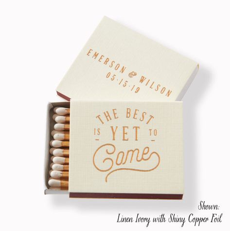 Engagement Party Decor + Ideas — The Overwhelmed Bride // Wedding Blog + SoCal Wedding Planner Matches Wedding, Yet To, Matchbox Wedding Favors, Wedding Match Boxes, Custom Wedding Napkins, Engagement Party Favors, Personalized Matches, Match Box, Socal Wedding