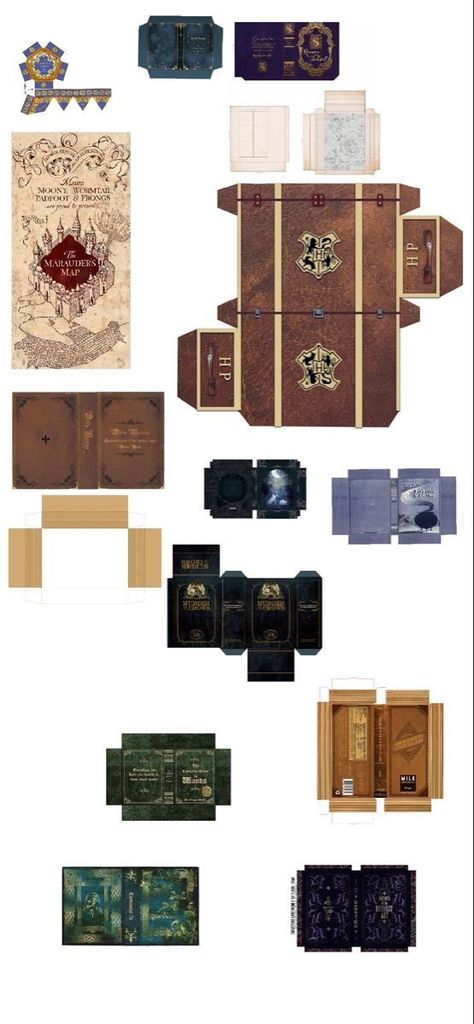 Harry Potter Foldables, Harry Potter Papercraft Free Printable, Miniature Harry Potter Books Printables, Harry Potter Things To Print, Printable Crafts Aesthetic, Harry Potter Miniature Printables, Miniature Printables Harry Potter, Booknook Printables, Miniature Harry Potter Printables