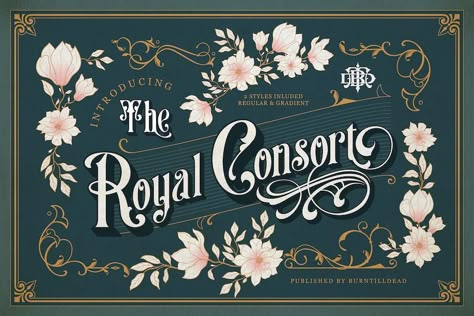 Download The Royal Consort font for iOS, Android, macOS, or Windows for free, or you can buy the full version with a commercial license here. Introducing “The Royal Consort“, the beautiful vintage victorian font with 2 styles included (regular & extrude). Dedicated to make a decorative and classic looks. Inspired by the hanging store sign […] The post The Royal Consort Font appeared first on FreeFontDL. Royal Font Canva, Victorian Packaging Design, Royalty Graphic Design, Fonts For Business, Royal Font, Title Designs, Typography Logo Fonts, Royal Decor, Victorian Fonts