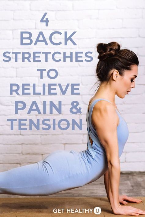 4 Amazing Back Stretches to Relieve Pain and Tension Lower Back Pain Stretches, Low Back Pain Relief, Sciatica Exercises, Back Stretches For Pain, Sciatica Relief, Back Pain Remedies, Yoga For Back Pain, Upper Back Pain, Lower Back Pain Relief