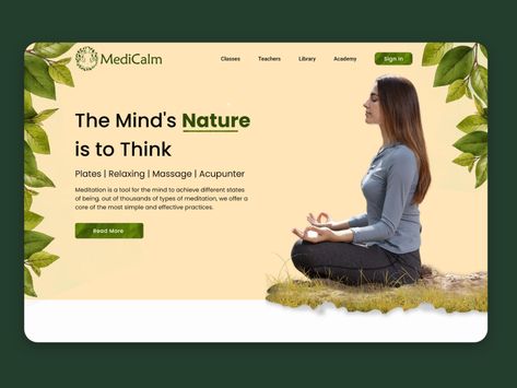 Meditation Trainer - Web Page Banner Ui Design by Vikram Singh on Dribbble Ayurvedic Banner Design, Wellness Apps, Types Of Meditation, Class Teacher, Meditation Apps, Website Banner, Web Page, Ayurveda, Ui Design