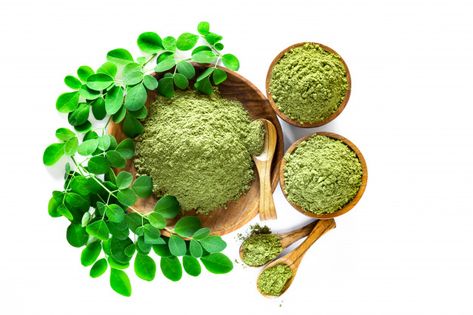 Moringa powder (moringa oleifera) in woo... | Premium Photo #Freepik #photo #food Moringa Capsules, Moringa Leaf Powder, Sistem Pencernaan, Moringa Leaves, Moringa Powder, Organic Matcha, Matcha Green Tea Powder, Green Tea Powder, Bbc Good Food Recipes