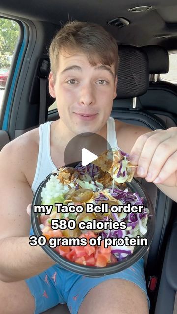 Elliott Norris on Instagram: "my Taco Bell order that helped me lose weight ☺️ • • • #tacobell #fastfood #weightloss #weightlosstips #weightlossfood #weightlossmeals #weightlossfoods" Taco Bell Calories, Healthy Taco Bell Copycat, Healthy Taco Bell, Bariatric Friendly Taco Bell, Low Carb Taco Bell Options, Taco Bell Order, Healthy Taco Bell Options, 30g Of Protein, Healthy Taco