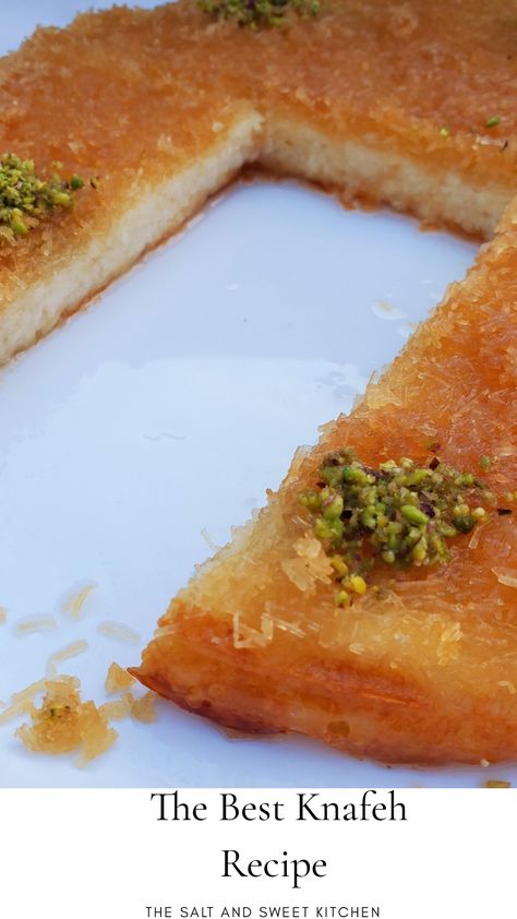 Halal Finger Foods, Easy Lebanese Desserts, Kunefe Recipe Turkish Dessert, Lebanese Sweets Recipes, Kanafah Recipe, Lebanese Recipes Desserts, Kunafeh Recipe, Knafeh Recipe Lebanese, Knefe Lebanese