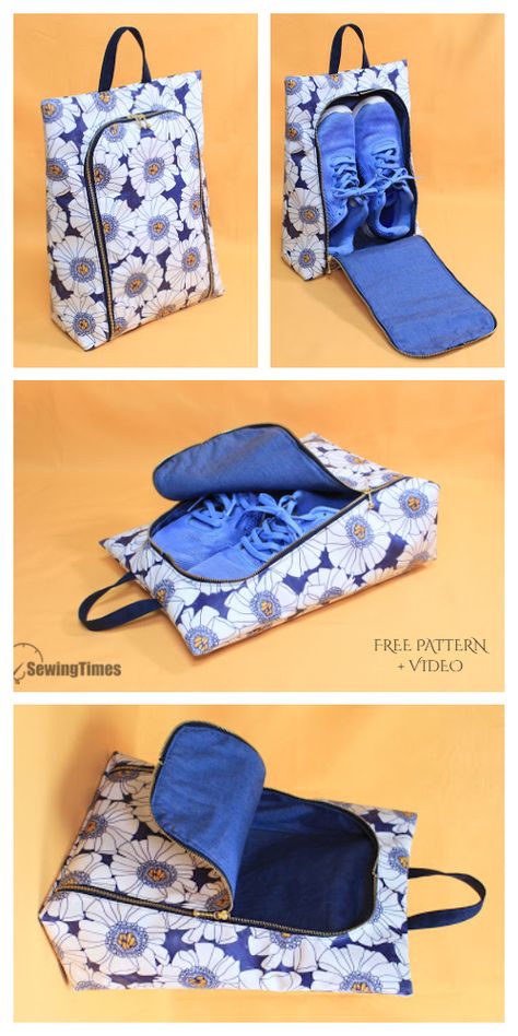 Bag Free Sewing Pattern, Fabric Art Diy, Travel Shoe Bag, Tas Denim, Sewing Tutorials Bags, Shoe Bags For Travel, Ornaments Homemade, Sac Diy, Sewing To Sell