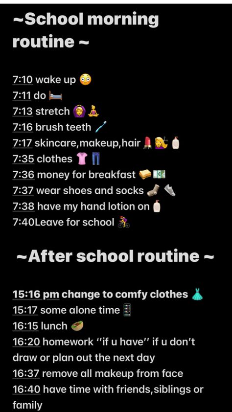 Morning School Routine, Routine After School, Morning School, Karate Kata, School Routine For Teens, After School Routine, School Routine, After College, Night Routine