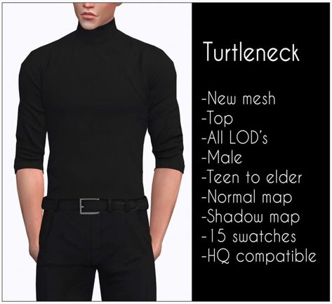 Clothing: Turtleneck from Lazyeyelids • Sims 4 Downloads Sims 4 Compression Shirt Cc, Sims 4 Cc Turtleneck, Mods Sims 4, Sims 4 Men Clothing, Los Sims 4 Mods, Sims 4 Male Clothes, Die Sims 4, The Sims 4 Packs, Male Clothes