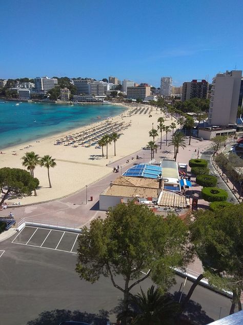 View from the 6th floor of the Santa Lucia Hotel In Palma Nova Majorca Spain Palma Nova, Majorca Spain, Girls Holiday, Santa Lucia, Balearic Islands, Majorca, Canary Islands, Spain, Hotel