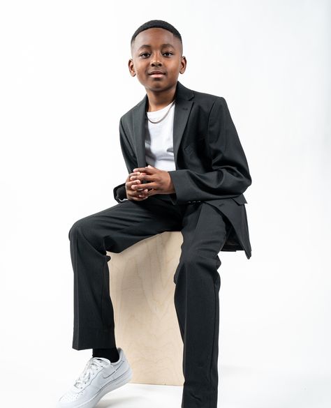 TJ styling in #MichaelStrahanBrand Boys Suit Separates ▶️ You no longer need to find a one-size-fits-all suit for your boys.⁠ ⁠ Shop our Boys Suit Separates at @menswearhouse.⁠ #kidsclothing #instakids #kidsoutfits #jcpenney Boy Church Outfit, Black Church Outfit, Ball Outfits, Suits And Sneakers, Sneaker Ball, Trendy Suits, Michael Strahan, Church Outfit, Black Church