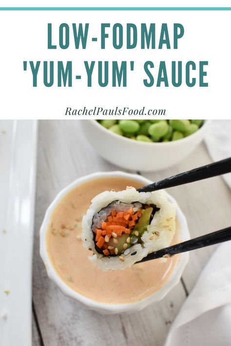 Low-FODMAP Asian ‘Yum Yum Sauce’ Recipe; Gluten-free, Dairy-free, Vegan | Rachel Pauls Food Low Fodmap Sauce Recipes, Low Fodmap Mashed Potatoes, Low Fodmap Sauces And Dressings, Low Fodmap Plant Based Recipes, Low Fodmap Sauces, Vegan Low Fodmap Recipes, Low Fodmap Dressing, Fodmap Condiments, Low Fodmap Soup