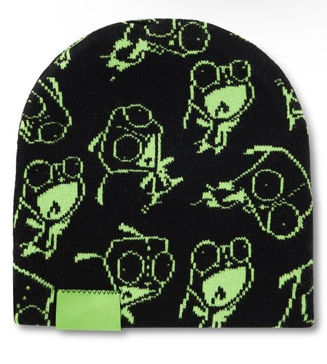 spencers Invader Zim Beanie, Parappa The Rapper Beanie, Invader Zim Gir Merch, Invader Zim Hoodie, Hot Topic Beanies, Invader Zim, Scene Emo, Beanie Hats, Hats