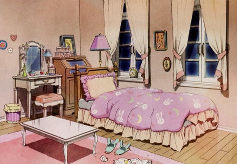 Bedroom Drawing, Bg Design, Sailor Moon Aesthetic, Sailor Moon Usagi, Anime Room, Usagi Tsukino, Kawaii Room, Moon Crystal, Sailor Moon Crystal