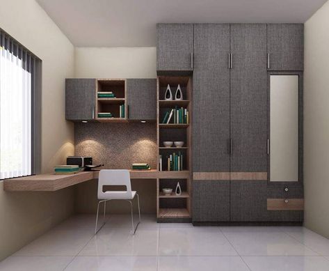 Almari With Study Table, Study Room Cupboard Ideas, Study Room Wardrobe Design, Bedroom Cupboard With Study Table, Study Wardrobe Design, Almirah With Study Table, Wardrobe With Study Table Design Modern, Cupboard With Study Table, Wardrobe Cum Study Table