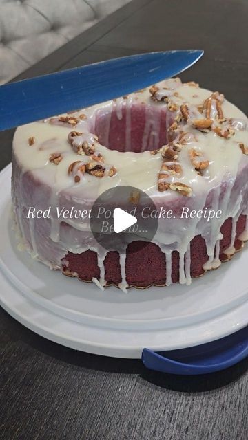 Lakeisha Dixon on Instagram: "**Red Velvet Pound Cake:**

**Ingredients:**
- 3 sticks of butter (room temperature)
- 2 tablespoons of canola oil
- 3 cups of sugar
- 2 teaspoons of vanilla extract
- 6 large eggs
- 1 and 1/4 cups of buttermilk
- 4 tablespoons of red food coloring
- 3 cups and 1/4 cup of cake flour
- 2 teaspoons of Hershey's cocoa powder
- 2 tablespoons of sour cream
- 1/2 teaspoon of salt
- 1/2 teaspoon of baking soda

**Instructions:**

1. Preheat the oven to 330°F (165°C). Grease and flour a pound cake pan or use baking spray

2. In a large mixing bowl, blend the butter and canola oil until smooth, about 2 minutes.

3. Gradually add the sugar, one cup at a time, blending for about 7 minutes until the mixture is light and fluffy.

4. Add the eggs one at a time, mixing well Red Velvet Pound Cake Recipe, Cup Of Cake, Southern Pound Cake, Cake Recipes From Scratch, Caramel Cake, Red Food Coloring, Best Food Ever, Dream Cake, Pound Cake Recipes