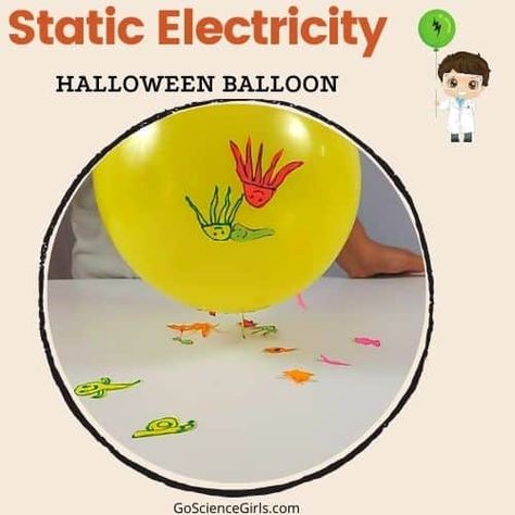 Static Electricity Halloween Balloon Electricity For Kids, Electricity Activities, Dancing Ghosts, Dancing Ghost, Electricity Experiments, Baloon Art, New Year's Eve Crafts, Halloween Balloon, Home With Kids