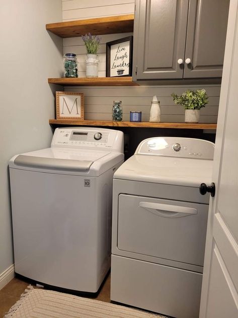 #storage #laundryroomideas Drawer Between Washer And Dryer, Laundry Room Ideas With Shelves, Laundry Room Wall Organization, Small Narrow Laundry Room Ideas, Top Load Washer Laundry Room Ideas, Laundry Room Coastal, Laundry Room Wall Ideas, Closet Laundry Room Ideas, Laundry Room Shelves Ideas