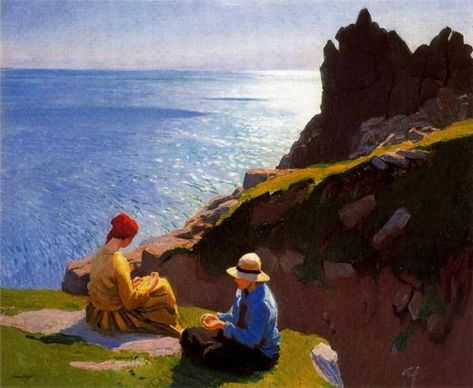 #WOMENSART on Twitter: "Two Girls on a Cliffs (Cornwall), c.1918 by Laura Knight #womensart… " Dame Laura Knight, Laura Knight, English Artists, Pre Raphaelite, Paul Gauguin, Pierre Auguste Renoir, Alphonse Mucha, Impressionist Art, British Art