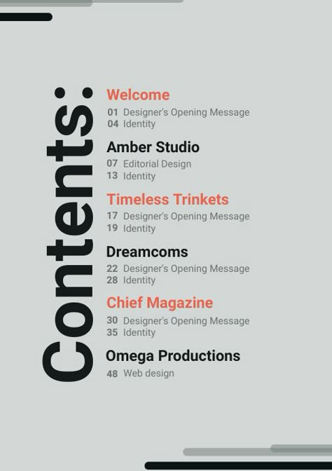 Report Contents Page, Page Of Contents Design, Contents Page Ideas, Simple Magazine Design, Graphic Design Table Of Contents, Table Of Contents Design Layout Magazine, Table Of Contents Design Magazine, Portfolio Table Of Contents Design, Contents Page Magazine