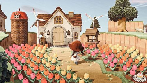 Acnh Medieval, Tulip Field, Cloud Forest, Island Theme, Favourite Flowers, Animal Crossing Villagers, Dark Cottagecore, Tulip Fields, New Animal Crossing