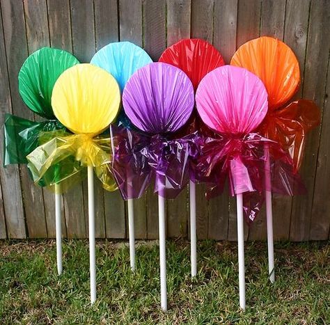 1000+ ideas about Candy Land Decorations on Pinterest | Candyland ... Lollipop Decorations, Wonka Party, Willy Wonka Party, Candy Themed Party, Candy Lollipops, Candy Land Birthday Party, Candy Birthday Party, Giant Candy, Church Decorations