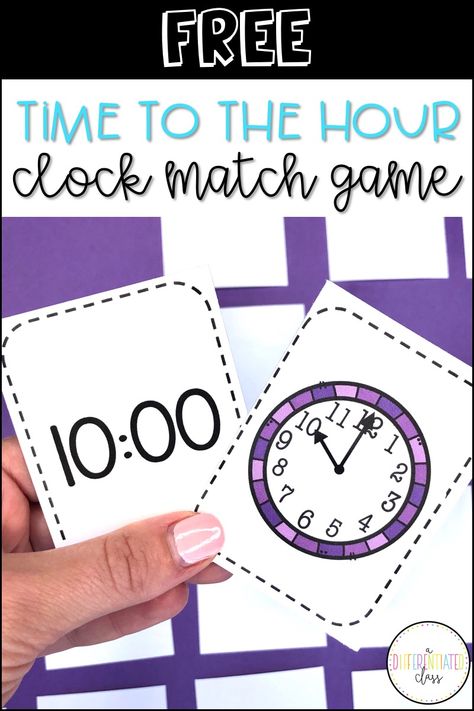 Time Games For Kids, Kindergarten Binder, Telling Time Lesson, Telling Time Games, Telling Time Activities, Telling Time Practice, Mathematics Activities, Free Time Activities, Time To The Hour