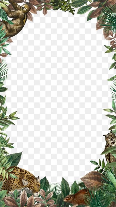 Forest Border Design, Jungle Background For Editing, Forest Background For Editing, Jungle Frame, Jungle Border, Forest Border, Animals In Forest, Environment Background, Png Wallpaper