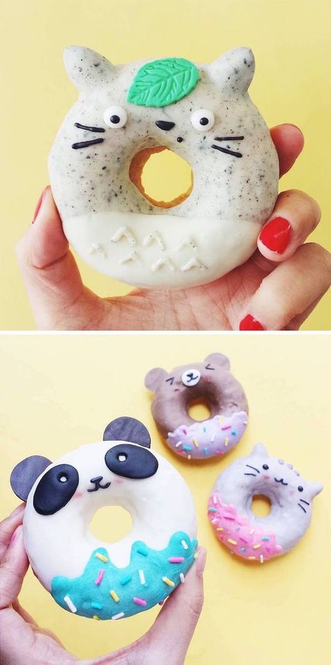 Donut Dessert, Amazing Food Art, Cute Donuts, Cute Baking, Creative Desserts, Delicious Donuts, Köstliche Desserts, Kawaii Food, Cute Desserts