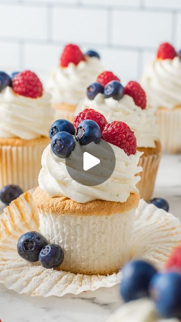 Nick Makrides on Instagram: "These Angel Food Cupcakes are seriously lighter than air! I love the chantilly cream that goes on top. It's amazing and holds its shape so well!" Chantilly Cupcakes, Cupcakes With Whipped Cream Frosting, Angel Food Cake Cupcakes, Angel Cupcakes, Cake Me Home Tonight, Angel Food Cupcakes, Cake Cups, Food Cupcakes, Summer Sweets