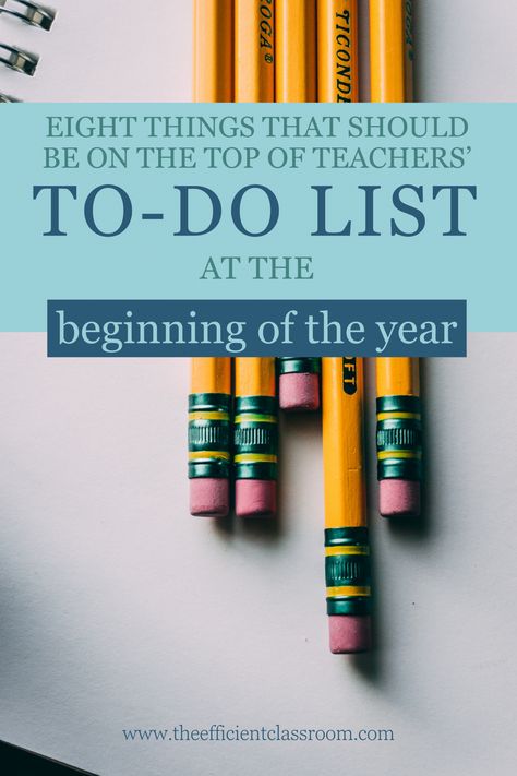 Teacher Checklist, Back To School List, Back To School Ideas, Teaching High School English, First Week Of School Ideas, First Year Teaching, Classroom Procedures, Beginning Of Year, High School Hacks