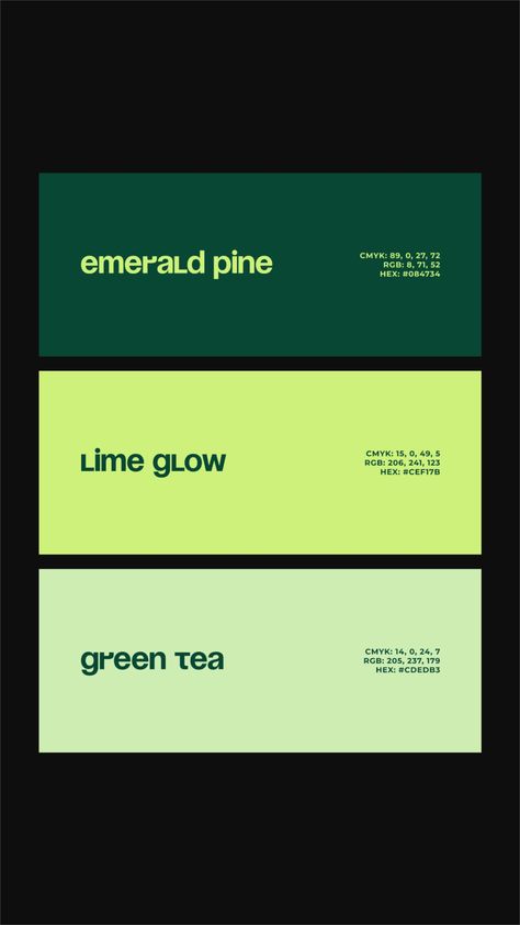 Green Color Inspiration: Modern Palettes with Hex Codes | green color palette, emerald color, lime colour, green tea color, color palette, color scheme, color inspiration, color combo, modern, minimalist, natural, organic, design, branding, ui/ux, graphic design, hex code, rgb, cmyk | Яркая летняя цветовая палитра для веб и графического дизайна, брендинга, визуала профиля, дизайна сайта Green Colour Palette Aesthetic, Green Monochrome Color Palette, Lime Color Pallete, Green Lime Color Palette, Green Hex Code Palette, Color Palette With Lime Green, Bright Green Branding, Retro Green Color Palette, Health Colour Palette