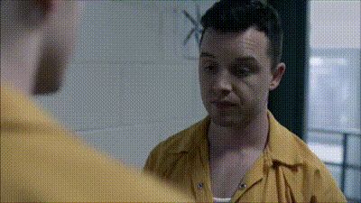 Ian and Mickey (Cameron Monaghan and Noel Fisher) kiss in anticipation of Ian's pending release from prison, from Season 10 Episode 3 of the US version of Shameless (animated gif) Shameless Gif Banner, Mickey Milkovich Gifs, Mickey And Ian Kiss, Ian And Mickey Matching Pfp Shameless, Ian And Mickey Gif, Ian And Mickey Kiss, Gallavich Gif, Noel Fisher And Cameron Monaghan, Noel Fisher Twilight