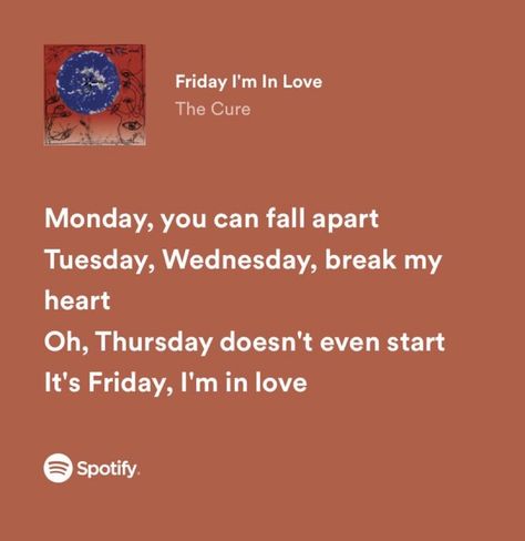 Lyrics About Friendship Spotify, Old Love Lyrics Spotify, Paramore Lyrics Spotify, Fall In Love Lyrics, Apocalypse Spotify Lyrics, Funny Yearbook Quotes, Funny Yearbook, Friday Im In Love, Music Cards