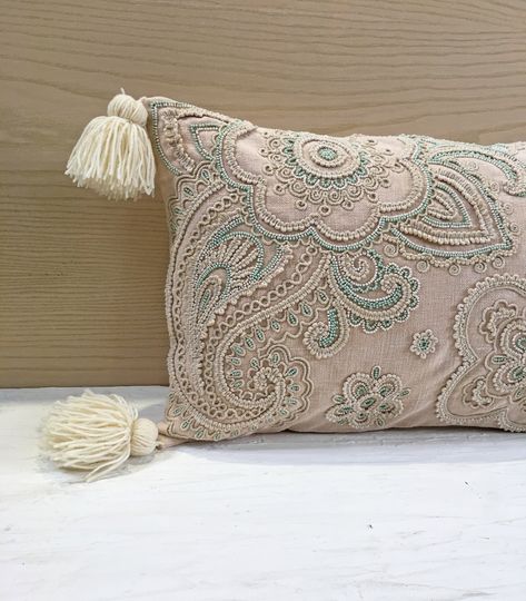 Luxury Embroidery Design, Glamorous Decor, Cushion Embroidery, Bed Scarf, Contemporary Pillows, Contemporary Throw Pillows, Luxury Throws, Luxury Cushions, Luxury Contemporary