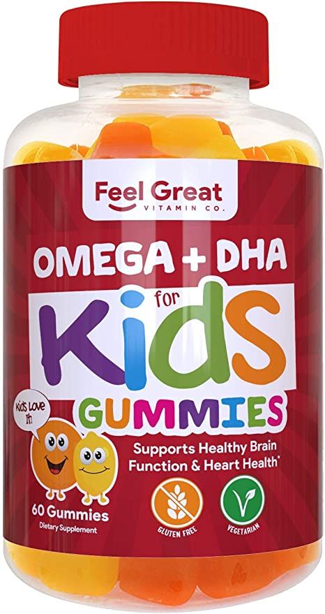 Amazon.com: Complete DHA Gummies for Kids by Feel Great 365 (1 Pack), Omega 3 6 9 from Algae, Chia, and Coconut Oil, Supports Healthy Brain Function, Vision, and Heart Health in a Chewable Vegan Supplement: Health & Personal Care Kids Multivitamin, Vegan Supplements, Gummy Vitamins, Vitamins For Kids, Healthy Brain, Brain Function, Heart Health, Heart Healthy, Nutrition Recipes