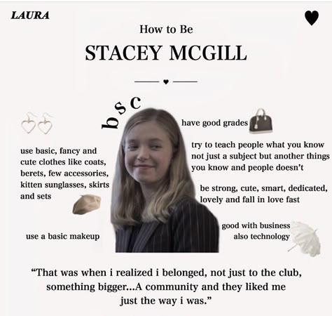 Stacy Mcgill Aesthetic, Stacey Mcgill Aesthetic, Stacy Babysitters Club, Stacy Mcgill Outfits, Mcgill Aesthetic, Glow Up Pics, Stacy Mcgill, The Babysitter Club, Stacey Mcgill