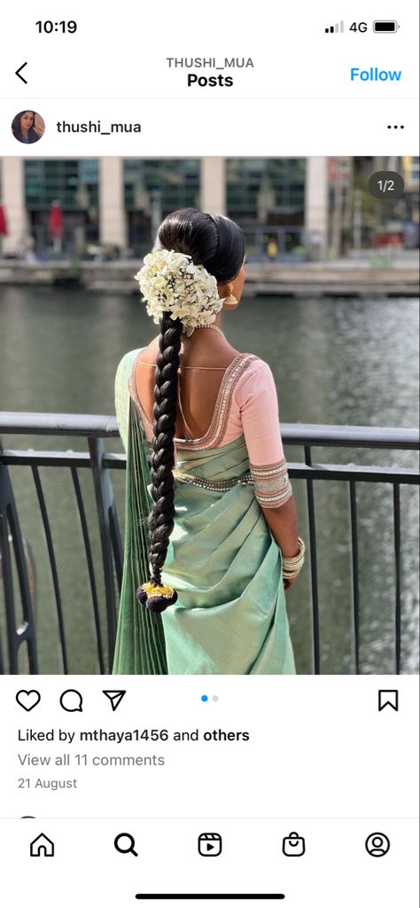 Tamil Bride Hairstyle, Tamil Wedding Hairstyle, Tamil Brides, Bridal Braids, Tamil Wedding, Half Saree, Bride Hairstyles, Indian Bridal, Bridal Looks