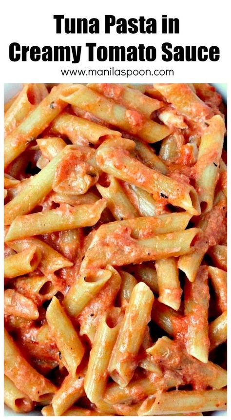 Tuna Pasta Tomato Sauce, Tuna Pasta Sauce, Pasta Tuna Recipes, Pasta With Tuna Recipe, Tomato Tuna Pasta, Spicy Tuna Pasta, Pasta In Tomato Sauce, Easy Tuna Pasta, Pasta With Tuna