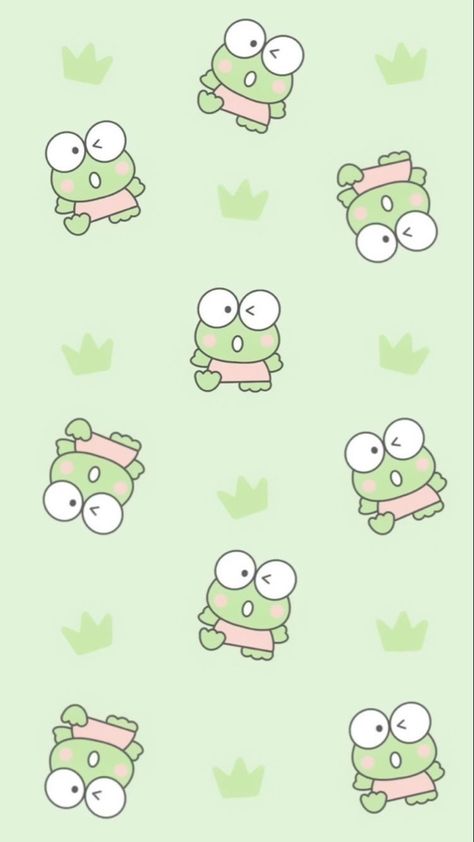 Hello Kitty Wallpaper Keroppi, Keroppi Wallpapers Aesthetic, Hello Kitty Frog, Iphone Wallpaper Violet, Hello Kitty Wallpaper Hd, Frog Wallpaper, Sage Green Wallpaper, Walpaper Hello Kitty, Fashion Tumblr