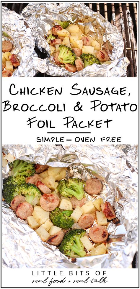 Sausage Potato Broccoli, Foil Potatoes, Foil Packet Potatoes, Potato Broccoli, Sausage Potato, Broccoli And Potatoes, Foil Dinners, Foil Packs, Chicken Apple Sausage