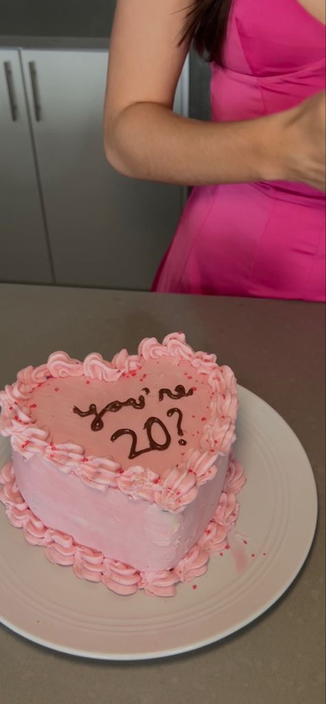 20 Heart Cake, You’re 20 Cake, Birthday Cake Phrases, Cake Phrases, 20 Cake, Heart Birthday Cake, 20 Birthday Cake, Heart Birthday, Heart Cakes