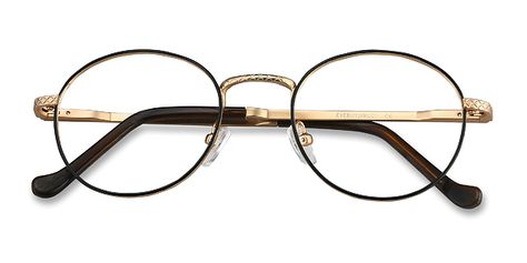 Black Golden Mingus -  Metal Eyeglasses Black Round Glasses, Classy Glasses, Glasses Frames For Women, Metal Eyeglasses, Women's Glasses, Golden Frame, Fashion Eye Glasses, Round Eyeglasses, Womens Glasses