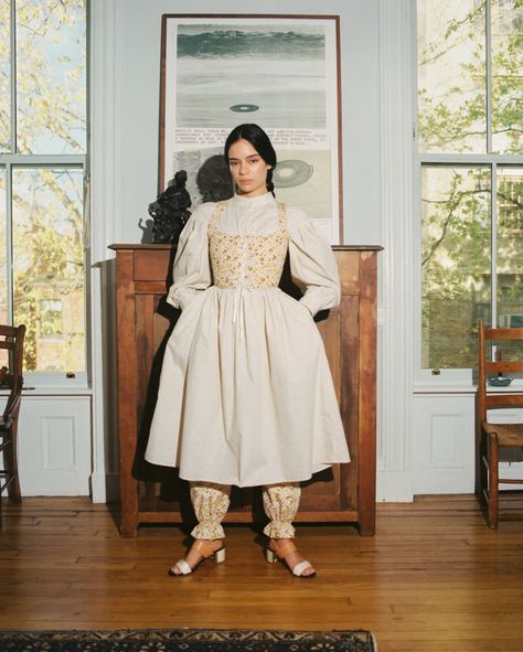 Salter House’s New Collection of Daywear Is Cottagecore at Its Best | Vogue Peasant Core, Structure Clothing, Salter House, Tulle Fashion, Soft Fashion, Editorial Shoot, Brooklyn Heights, Floral Corset, House Clothes