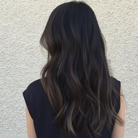 Ash Balayage, Color For Black Hair, Dark Brunette Hair, Black Hair Balayage, Brown Ombre Hair, Brown Hair Inspo, Hair 2022, Dark Brunette, Color Balayage