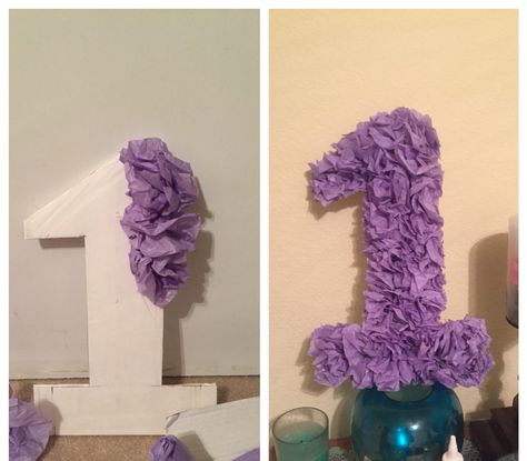 Nailed it! I used 99cent store foam board and lavender tissue paper. Lavender First birthday decorations. One year banner. Number foamboard. Simple Birthday Party, Baby Shower Treats, Flowers Birthday, Easy Birthday, Simple Baby Shower, Paint Night, Diy Birthday Decorations, בר מצווה, Butterfly Birthday