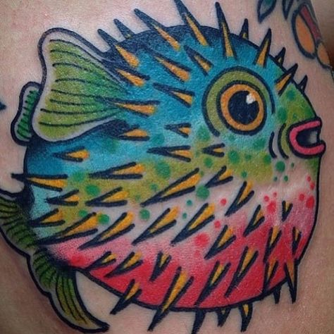 Pufferfish Tattoo by Billy White #pufferfish #fish #sealife #BillyWhite | Mar 11th 2016 | 6670 Pufferfish Tattoo, Puffer Fish Tattoo, Learn To Tattoo, Hawaii Tattoos, Good Face, Sweet Tattoos, Tattoo Now, Fish Tattoo, American Tattoos