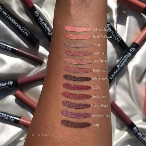 Best Nyx Lip Combos, Nyx Push Up, Nyx Lip Combo, Lip Combos, Nyx Lip, Lip Combo, French Maid, Lipstick Collection, Long Lasting Lipstick