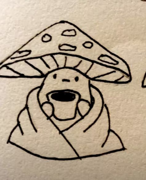 Aesthetic Mushroom Drawing, Mushroom Drawing Easy, Aesthetic Mushrooms, Mark Crilley, Drawing Ideas Aesthetic, Aesthetic Mushroom, Sketch It, Speed Drawing, Mushroom Drawing