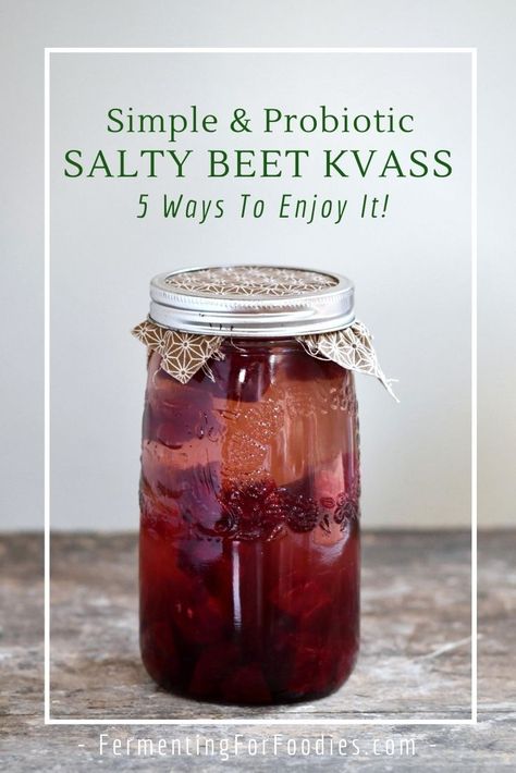 Salty beet kvass is a borscht flavoured beverage made from naturally fermented beets Polish Borscht, Fermented Beets, Cloves Recipes, Kvass Recipe, Beet Kvass, Chilled Soup, Homemade Beer, Fermented Vegetables, Fermented Drink