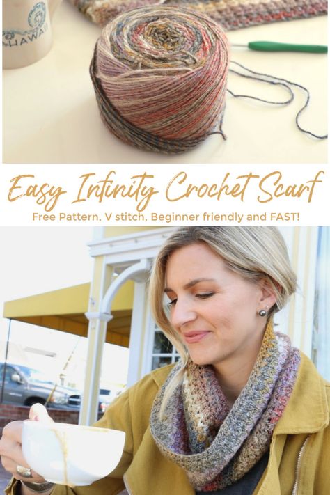 Infinity Crochet Scarf, Melanie Ham, Crochet Infinity Scarf Pattern, Crochet Scarfs, Infinity Scarf Pattern, Crocheting Projects, Scarf Patterns, Crochet Scarf Pattern Free, Crochet Infinity Scarf